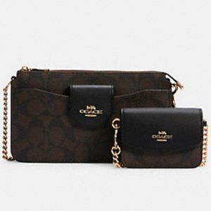 C3328 COACH Poppy Crossbody In Signature Canvas NWT